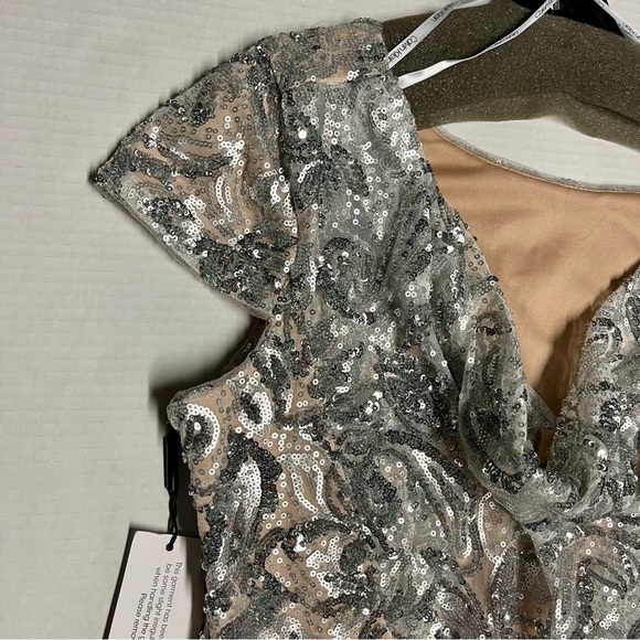 Calvin Klein Silver Sequin Sheath Dress New With Tags! - Picture 9 of 16